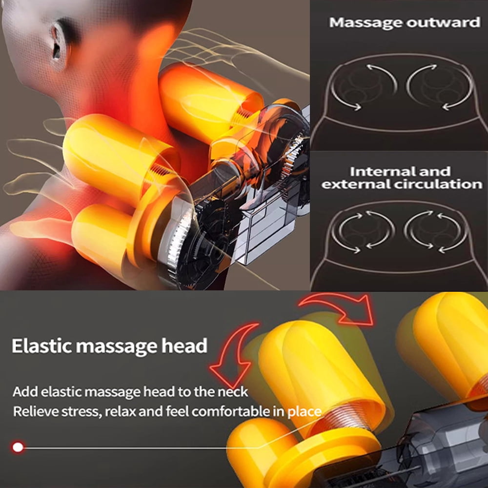 Massage Cushion, Vibrating Neck and Back Massager with Heat for Relaxation, 8 Kneading Nodes & 9 Modes - Image 2