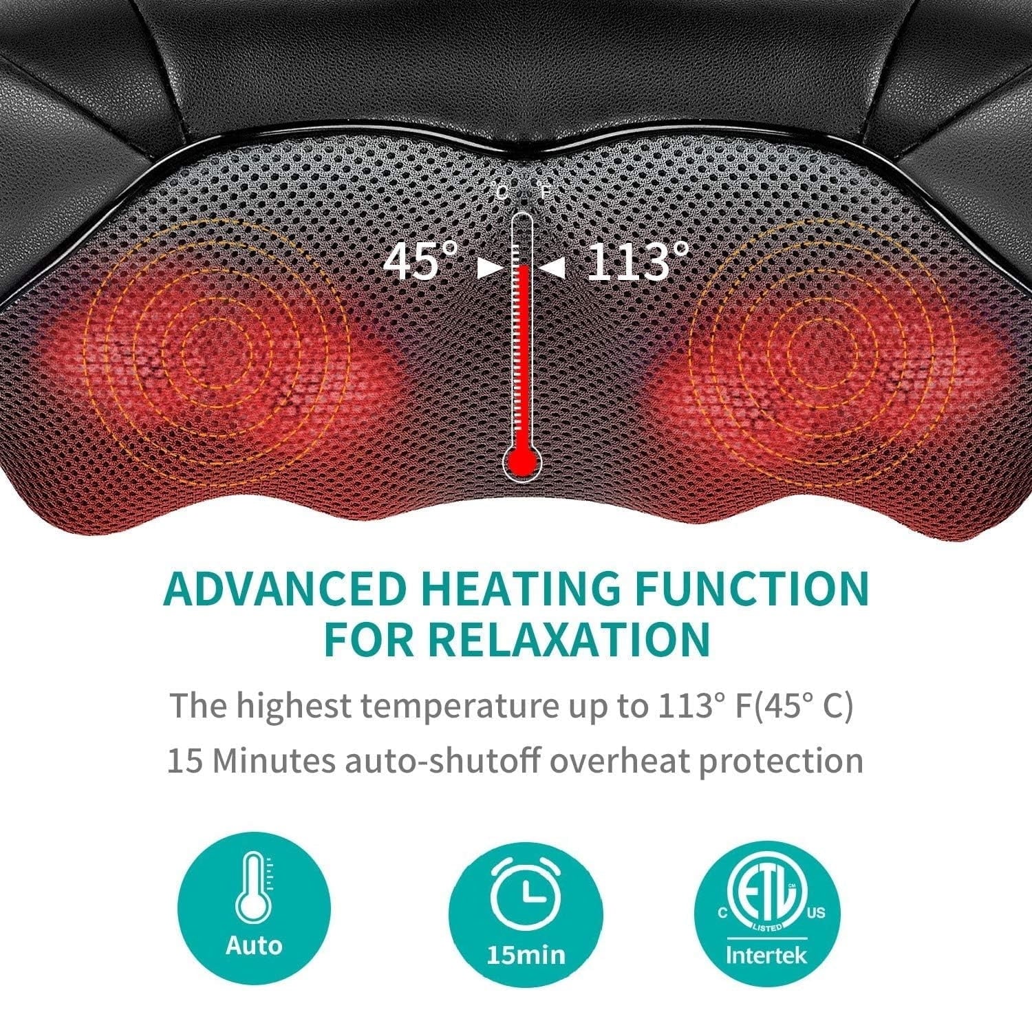 Neck, Back & Shoulder Massager with Soothing Heat, Car & Home Use, Yellow - Image 3