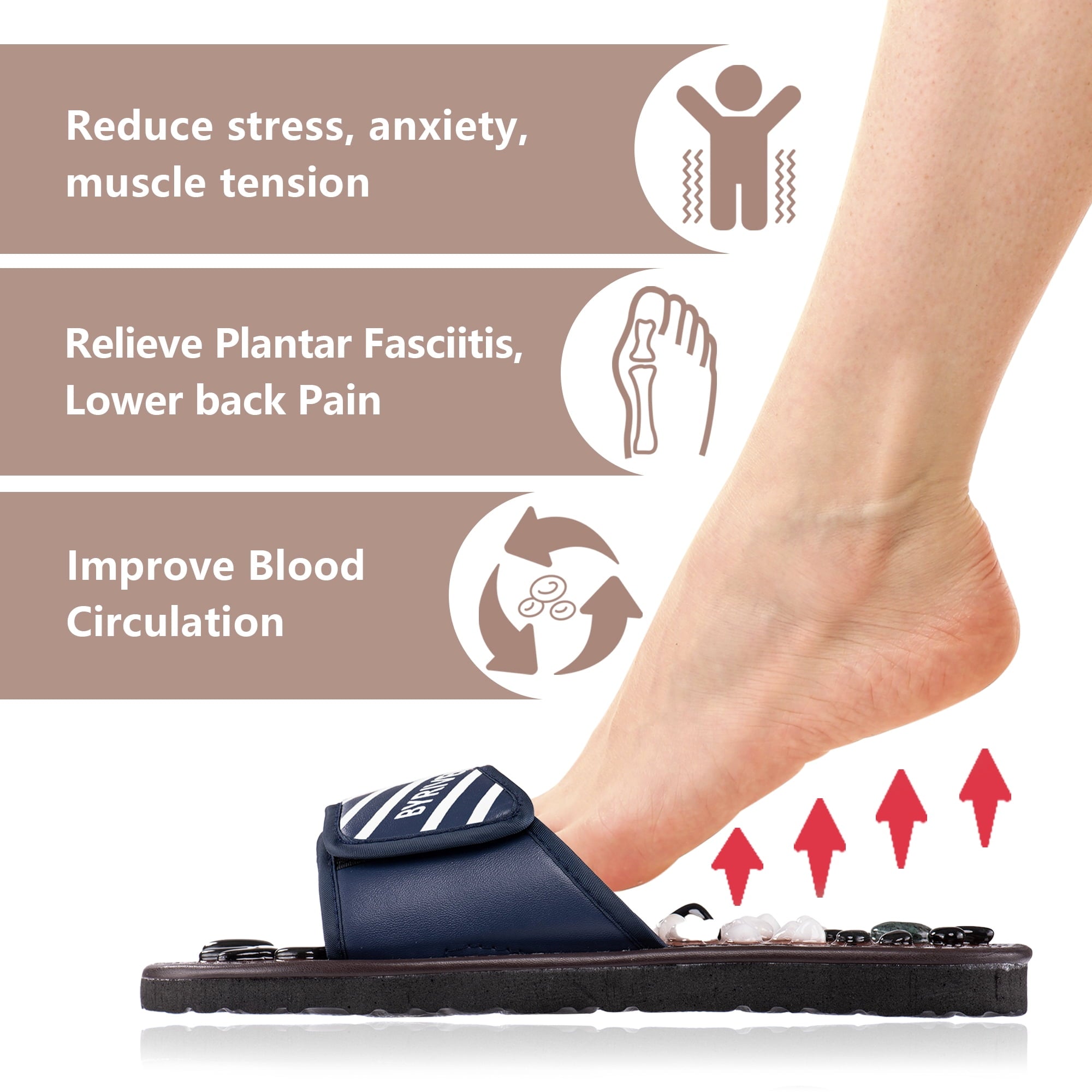 Portable Travel Foot Massager, Massage Slippers Slides, Improve Circulation, Relief Feet Tension - Image 2