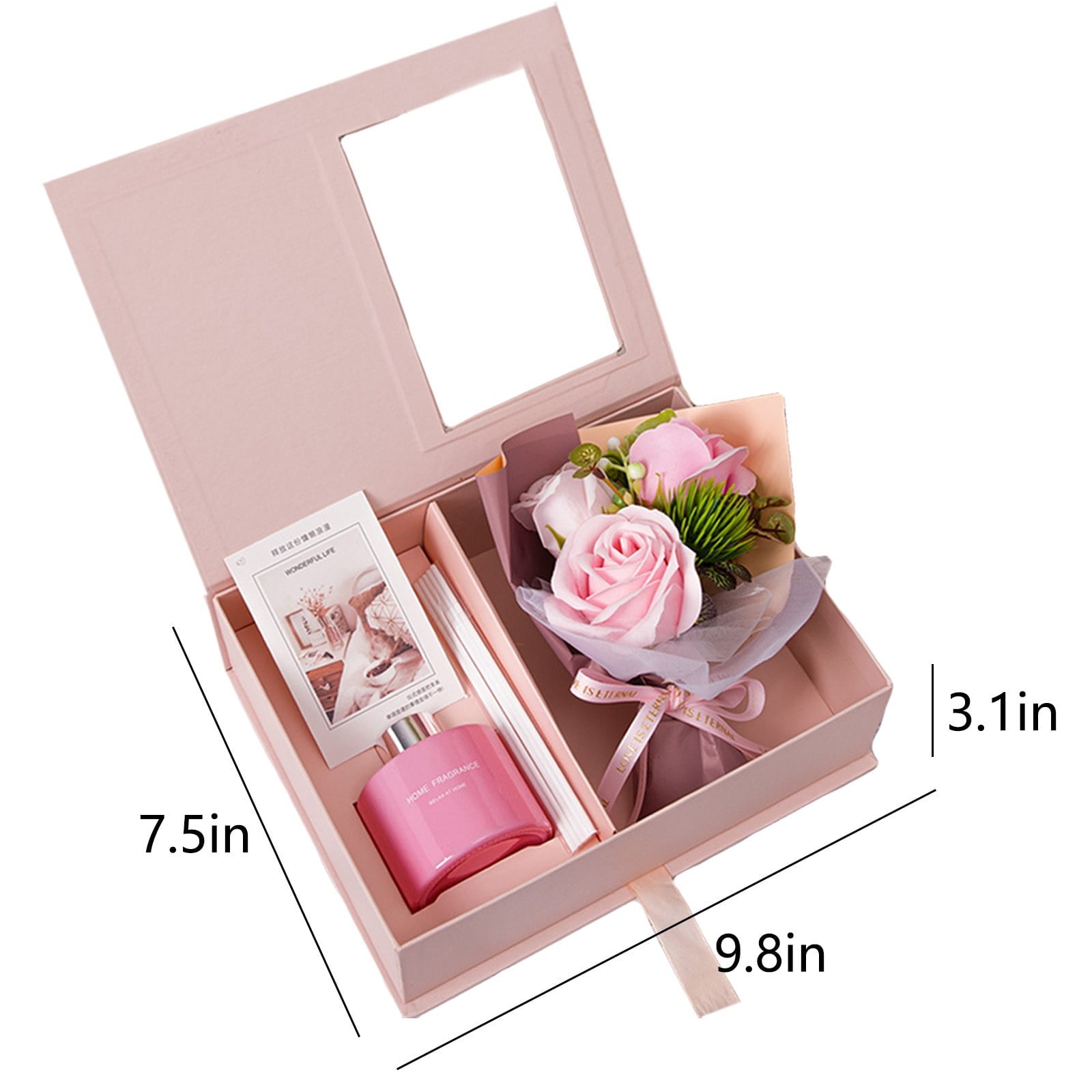 Relaxing Aromatherapy Rose Set for Women, 3-Piece Luxury Candle Bath Bouquet Christmas Birthday s for Mom Wife Sister... - Image 3