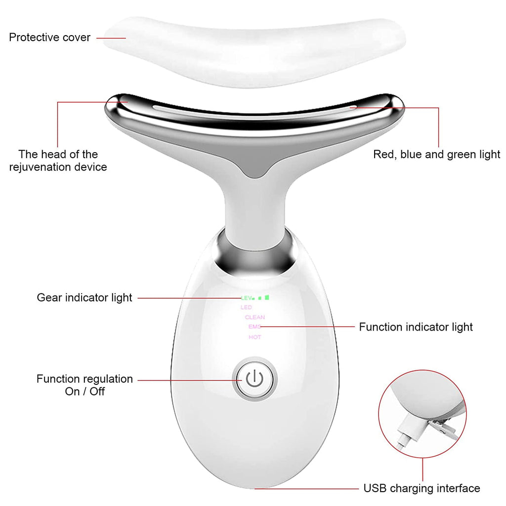 for Neck Face, Facial and Neck Massage Kit, Double Chin Reducer Vibration Massager for Skin Care,Improve, Firm, and S... - Image 2