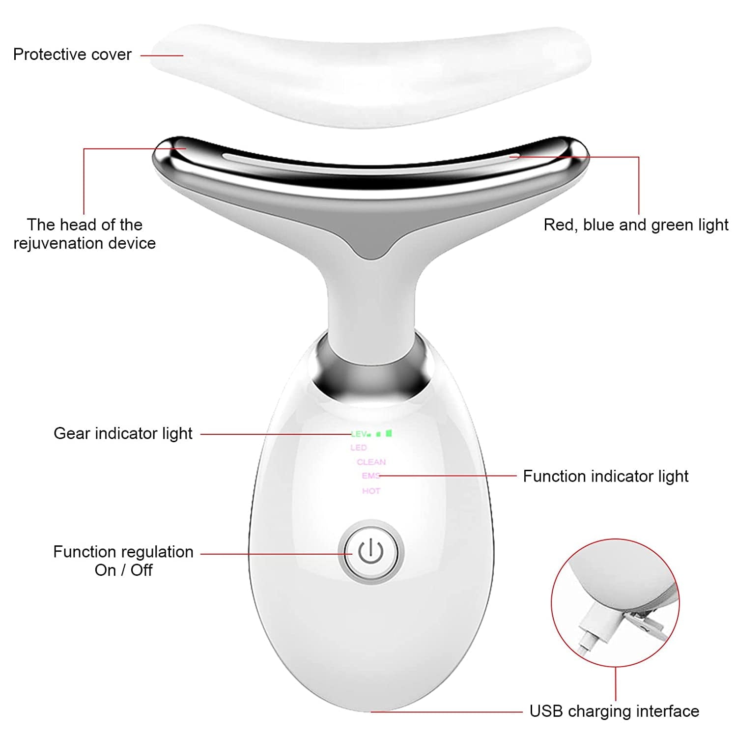 for Neck Face, Facial and Neck Massage Kit, Double Chin Reducer Vibration Massager for Skin Care,Improve, Firm, and S... - Image 2