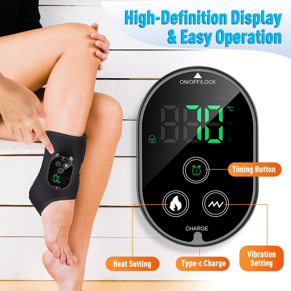 Heating Pads with Massage ,Foot , Wrap Warmer- 6 Levels Heat & 3 Vibration,Adjustable Timer, Black - Image 5