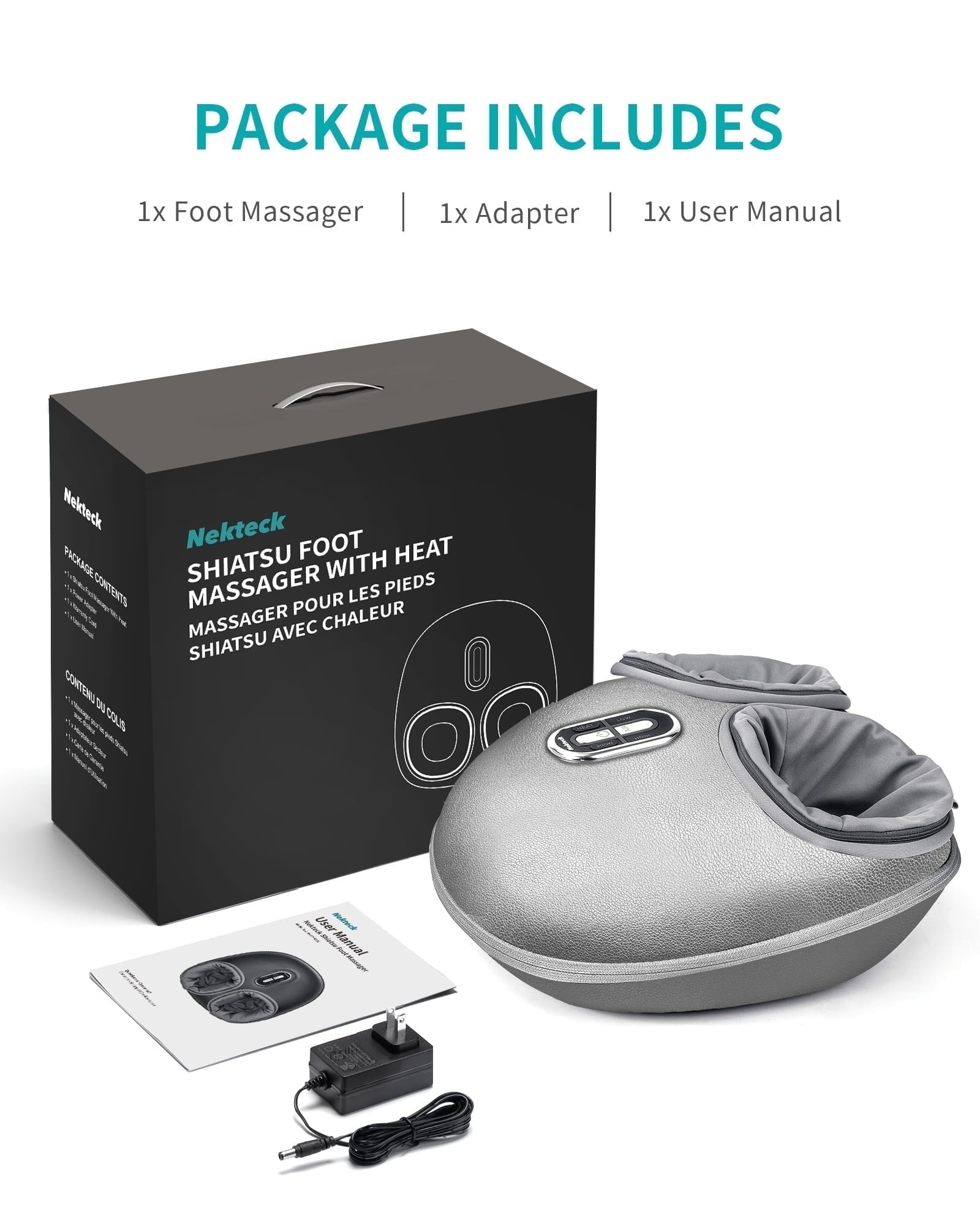 Massager Machine with Soothing Heat, Deep Kneading Therapy (Sliver) - Image 6