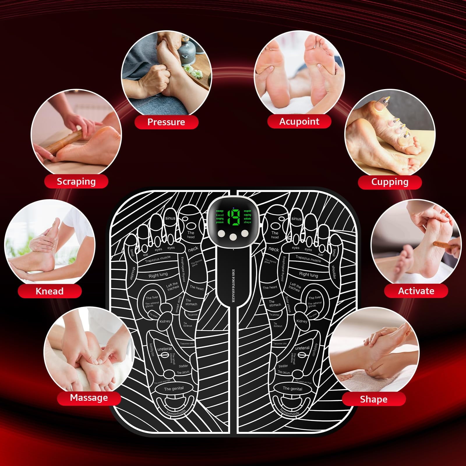 Massager with Remote Control, Feet-Massager-for-Plantar-Fasciitis, Neuropathy-Pain-Relief for Feet and Improved Circu... - Image 4