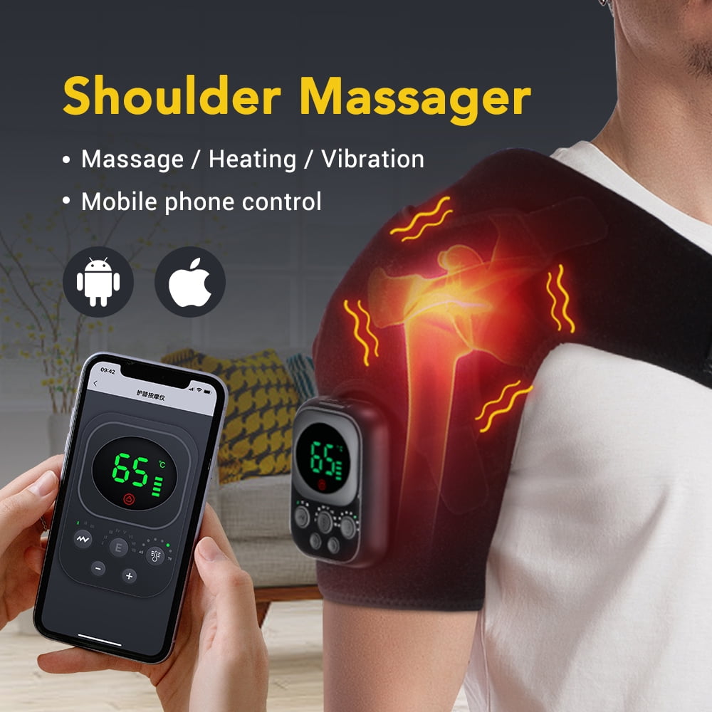with Massage,Heated Brace for Men Women,Cordless Massager with App Remote Control,Heated Wrap with 6 Heat & 3 Vibrati... - Image 4