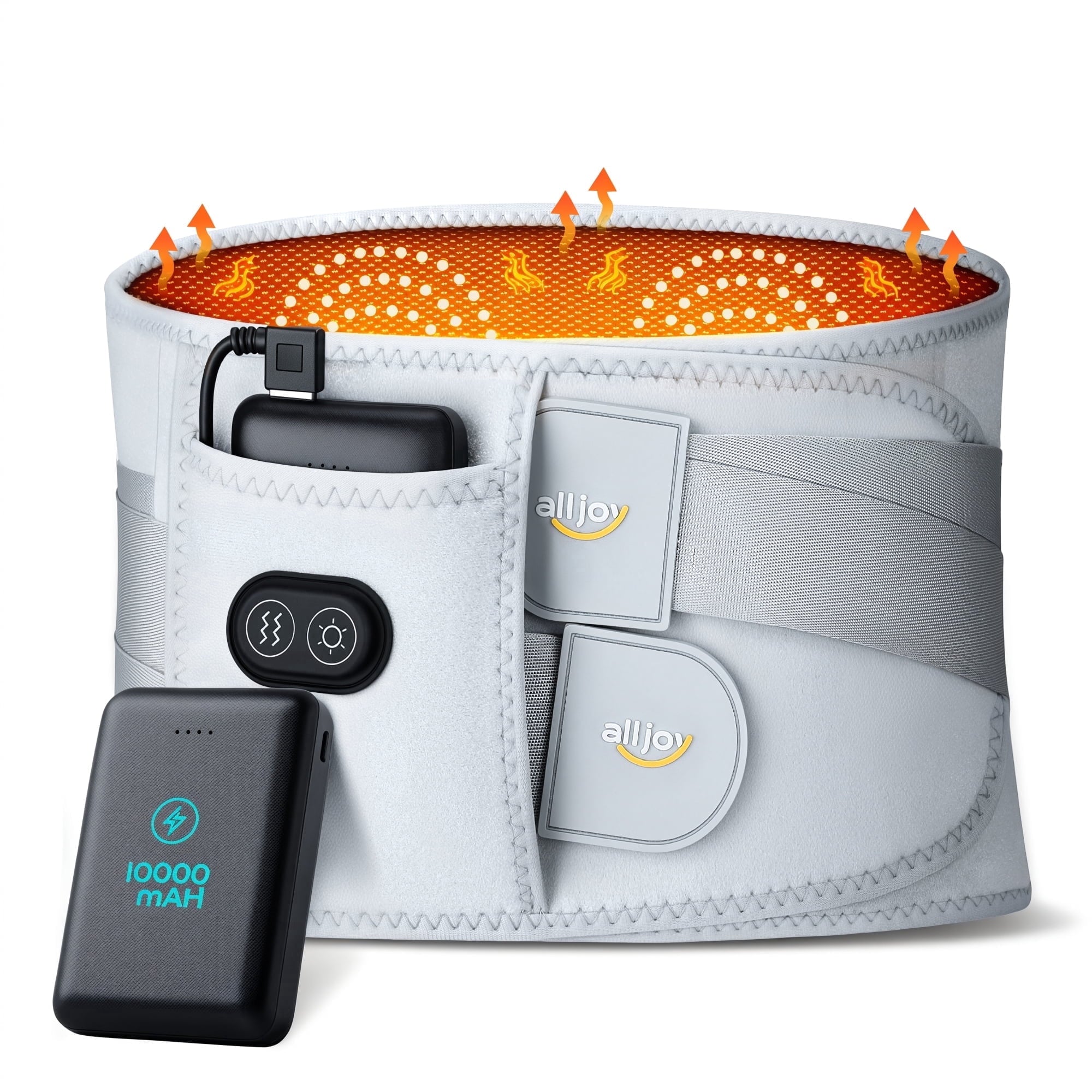 67" Heating Pad for Back Pain Relief, 10000mAh Lower Back Massager with 3 Heat 3 Vibration, Gifts for Mom Women Men Dad