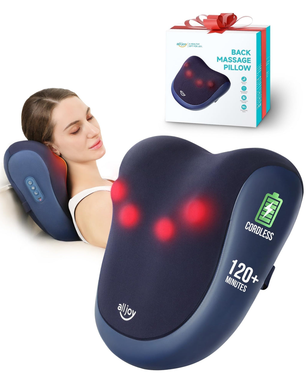 Massager with Heat, Shiatsu Neck and Massager for Deep Tissue, 3D Kneading Massage Pillow for Neck, and Shoulders, Gi...