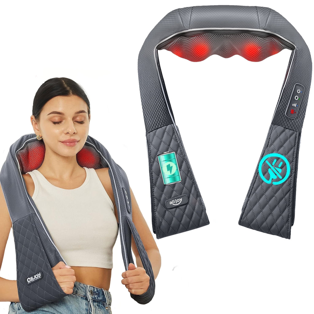 and Shoulder Massager, Rechargeable Deep Tissue Kneading Massager with Heat,Gifts for Women, Men, Mom, Dad