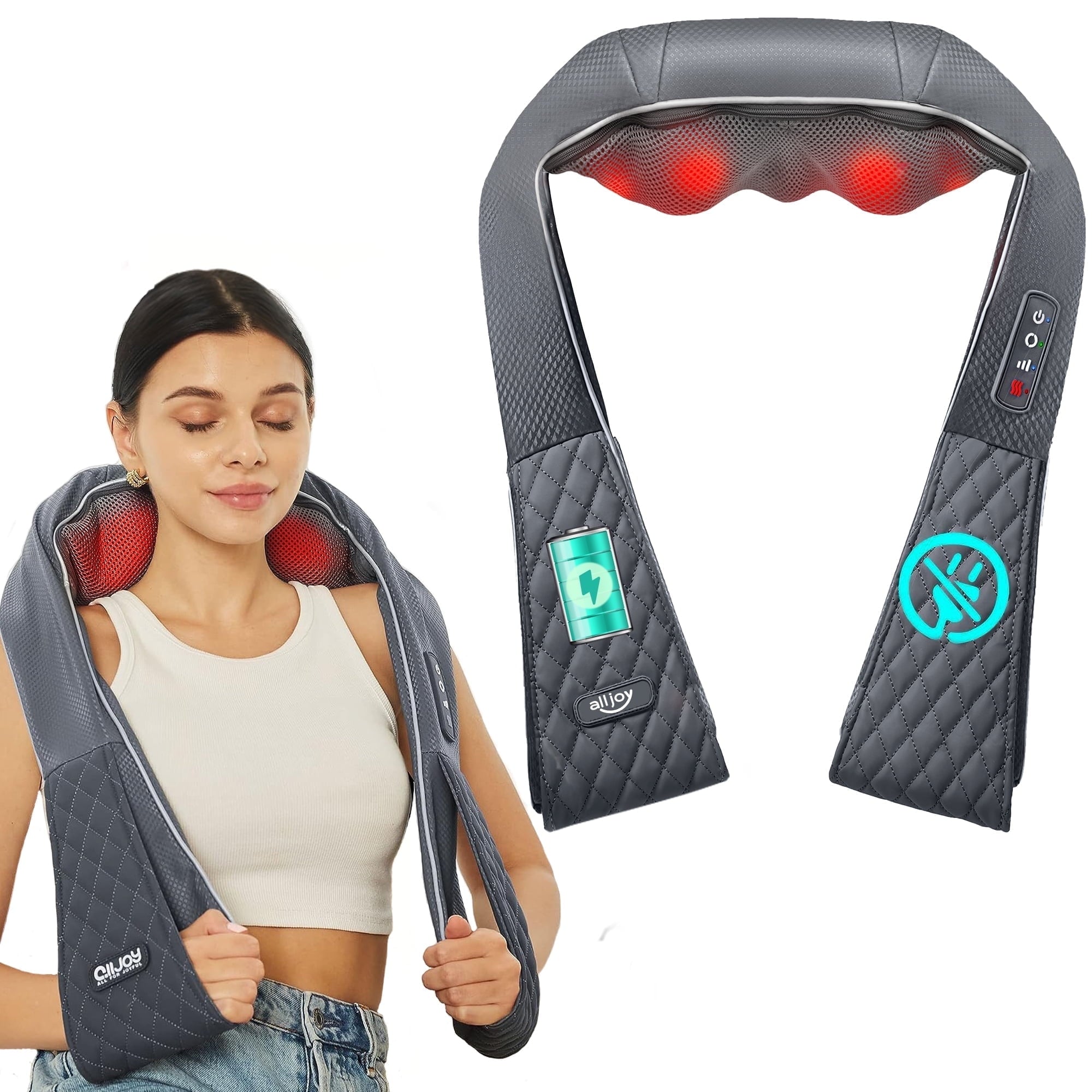 and Shoulder Massager, Rechargeable Deep Tissue Kneading Massager with Heat,Gifts for Women, Men, Mom, Dad