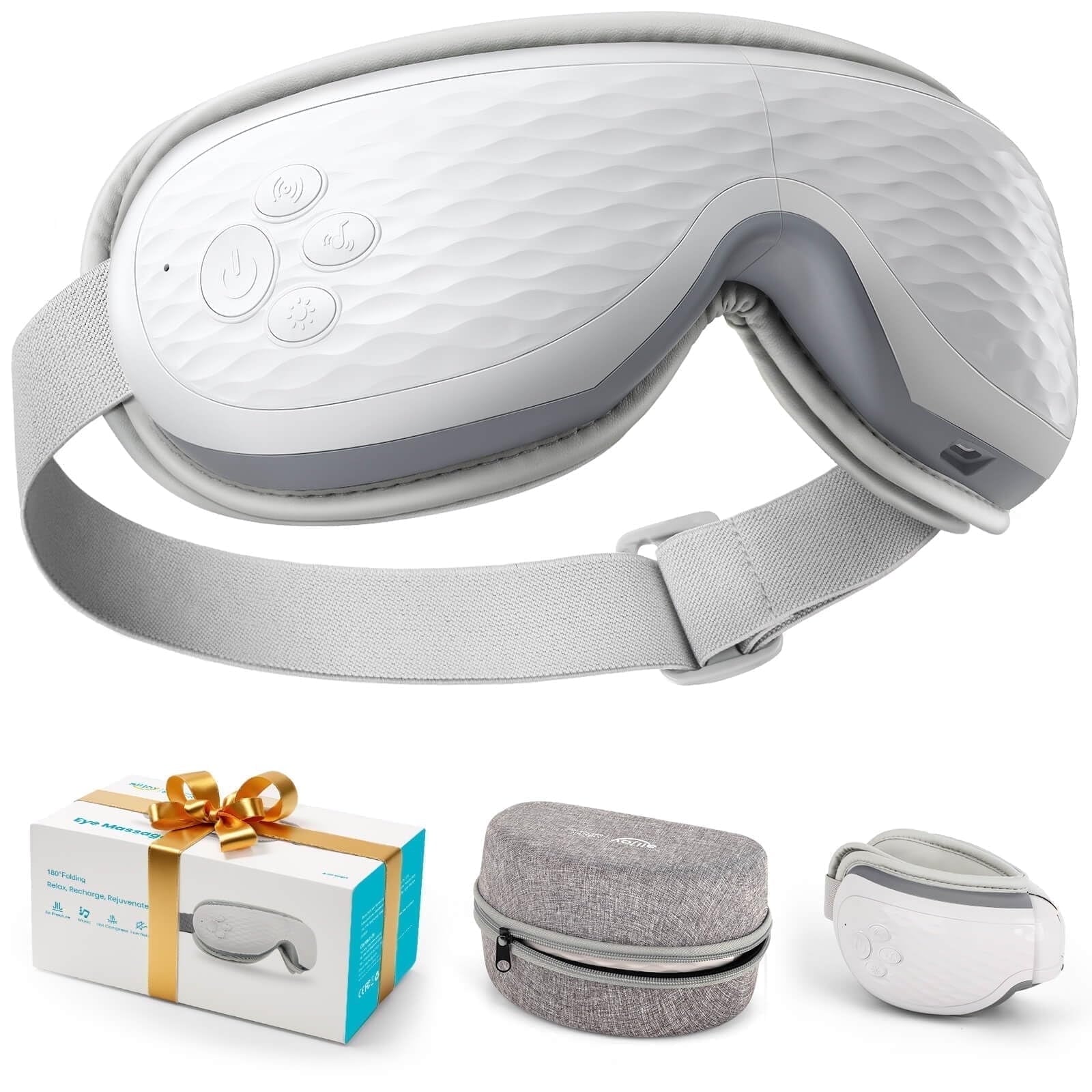with Heat, Migraines Relief, Massage Mask with Bluetooth, Compression for Strain Relief, Gifts for Women/Men
