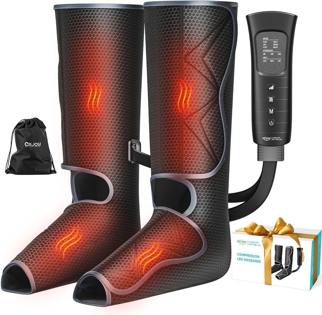 Boots Massager for Circulation and Pain Relief, Air Foot and Calf Massager with Heat