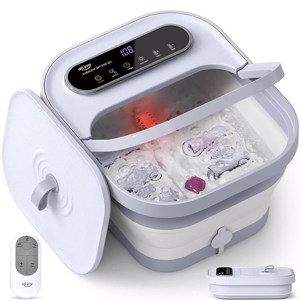 Spa with Massager and Heat, Bubble Bath Tub with 6 Massage Rollers, Soak Tub with Heater