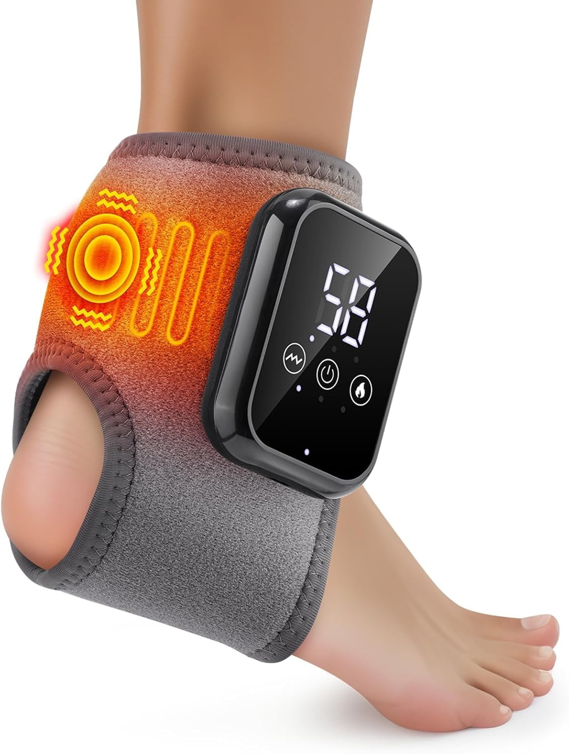 with Massage, Heated Massager for Relief, for and Foot with 2000mAh Rechargeable, Thermal Wrap for Achilles Tendon
