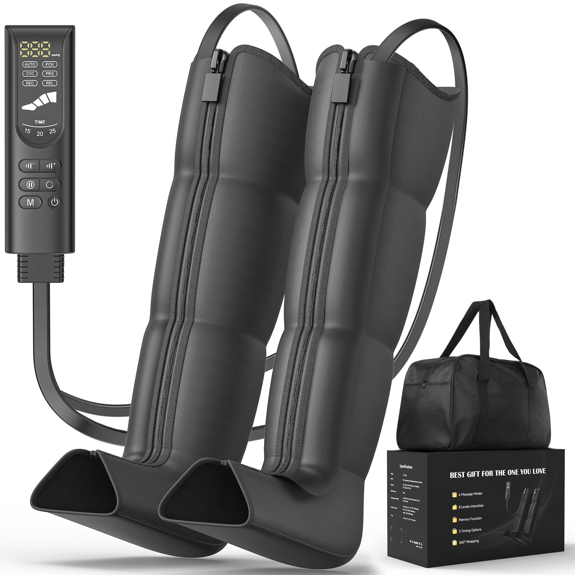 Leg Massager, Leg Massager for Leg Relaxation and Pain relief , 6 Modes 8 Intensities 3 Timers,Gift for Women Men