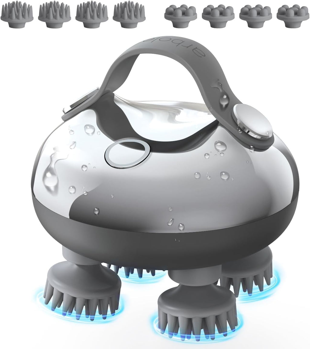 Brush Handheld Waterproof with 8 Removable Claws - Silver