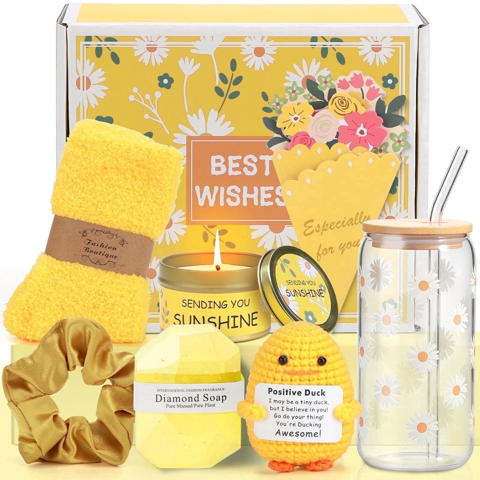 Gifts Baskets, Holi Gifts for Mom Women, 10 Pack, Yellow