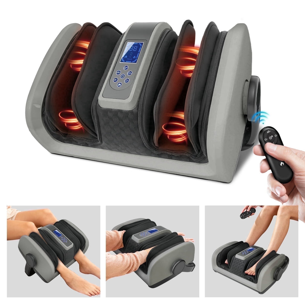 Massager with Heat, Deep Kneading and Calf Massager with Vibration Compression, Electric Leg Massager Machine for Cir...