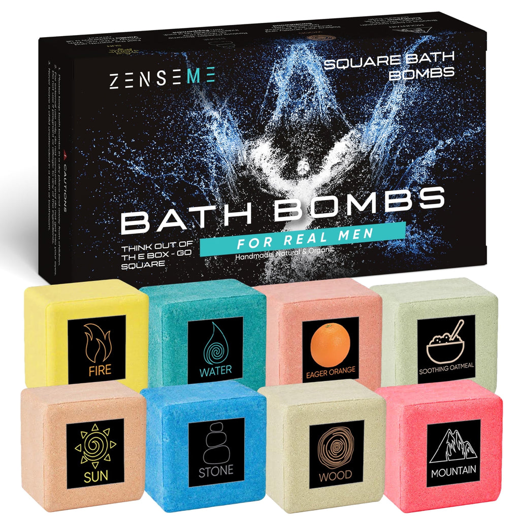 for Men - Gift Set of 8 Scented Organic Handmade Natural of 2.5 oz w/ Natural Essential Oils, Unique Extra Strength M...