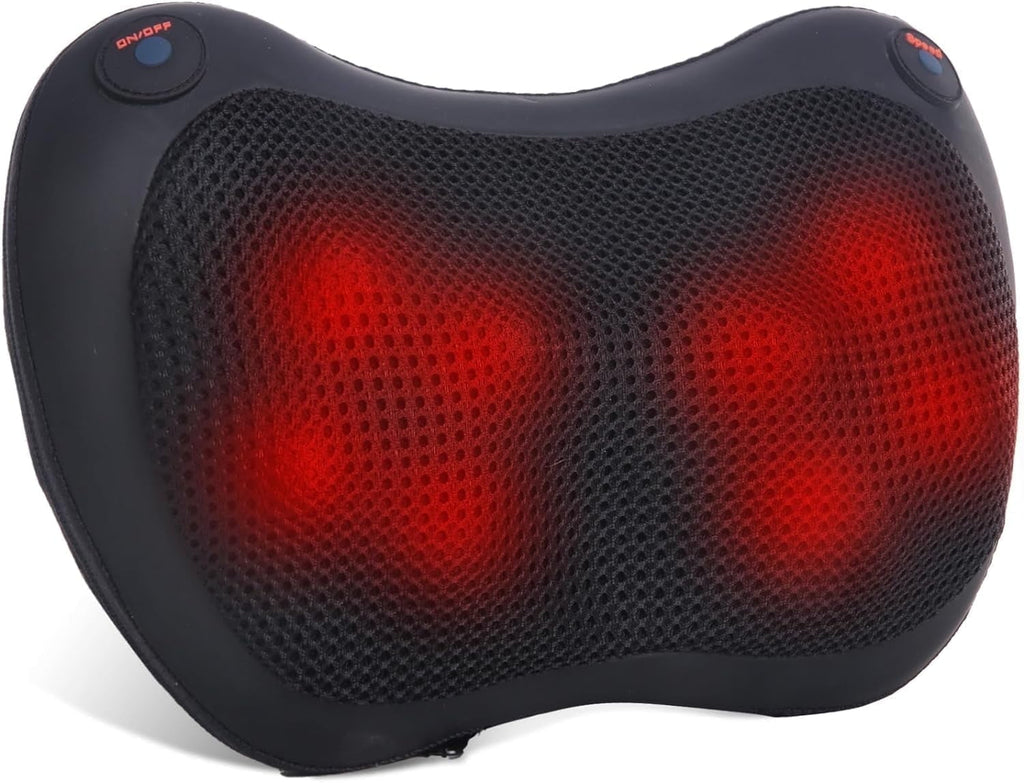 and Neck Massager with Heat, Electric 3D Deep Kneading Tissue Massage Pillow for Chair & Car, Muscle Pain Relief on S...