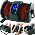 Foot Massager Machine, Therapeutic Reflexology Massager w/ High-Intensity Rollers - Dark Green