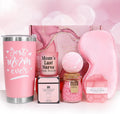 & Gifts for Mom, Women & Friends - Relaxing Spa Gift Basket with Tumbler & Candle Set