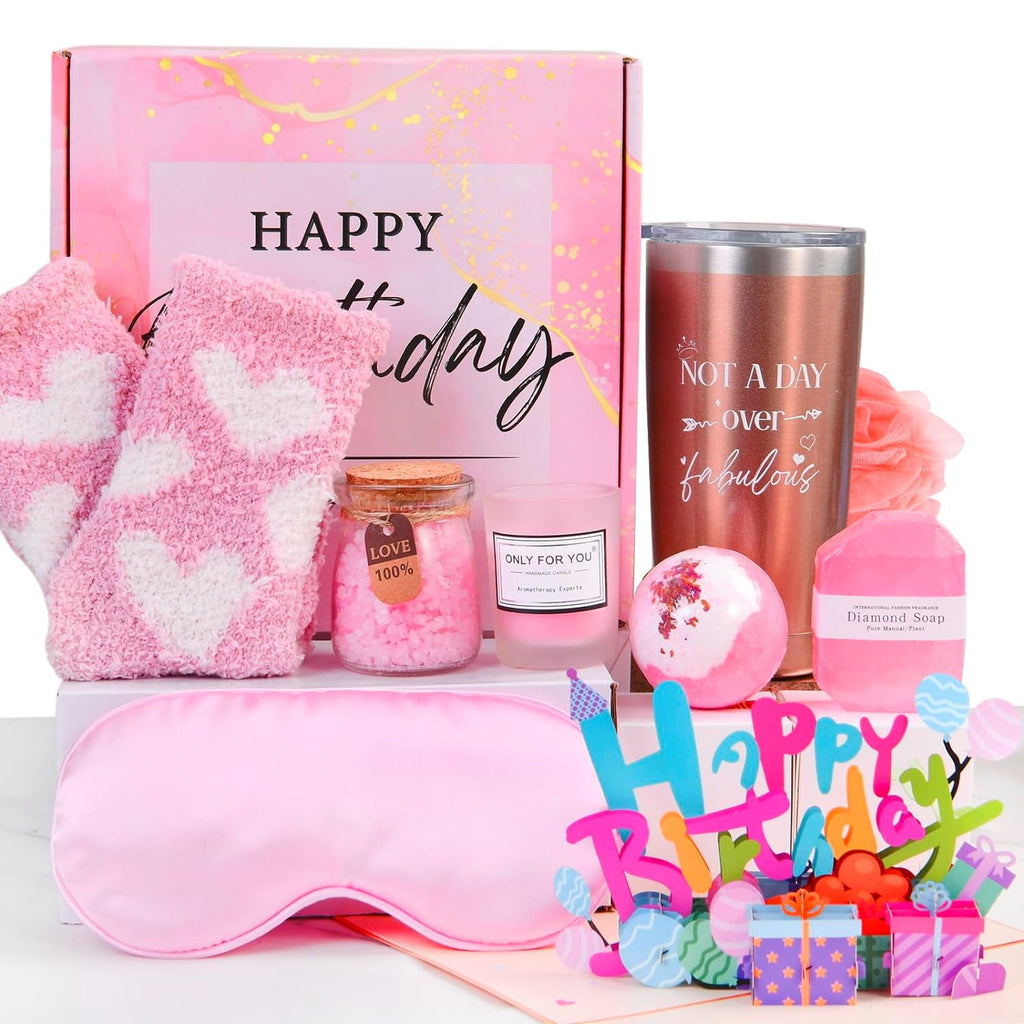 for Women Friend Mom - Relaxing Spa Gift Basket Set Care Package Gift for Woman, Unique Happy Gift Ideas for Sister H...