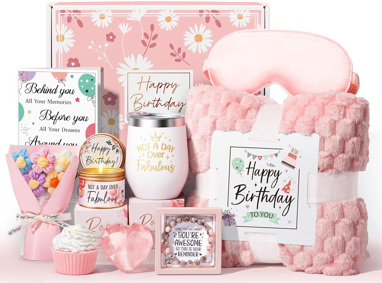 for Women Friendship, Unique Happy Basket for Mom Her Best Friend Sister Wife Girlfriend Coworker, Luxury Self Care B...