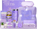for Women, Self Care Get Well Soon , Lavender Relaxing Spa Basket Care Package w/Flannel Blanket & 20 oz Tumbler, Mot...