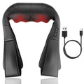Cordless, Shiatsu Shoulder and Kneading Back with Heat, Rechargeable for Home, Office, Car Use and Travel Use, Black