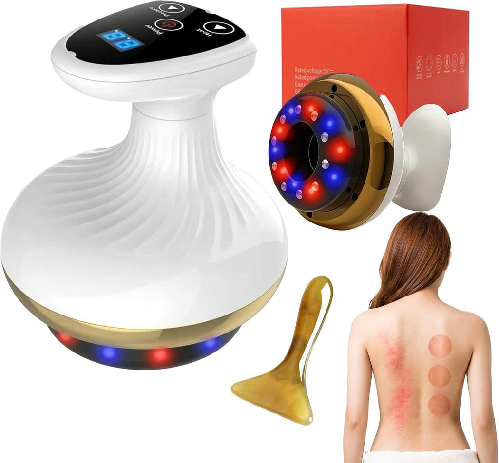 Electric Gua Sha for Massage Tool, 9 Suction Levels & Heating, Firmer, More Toned & Smoother Skin, Handheld Massager ...