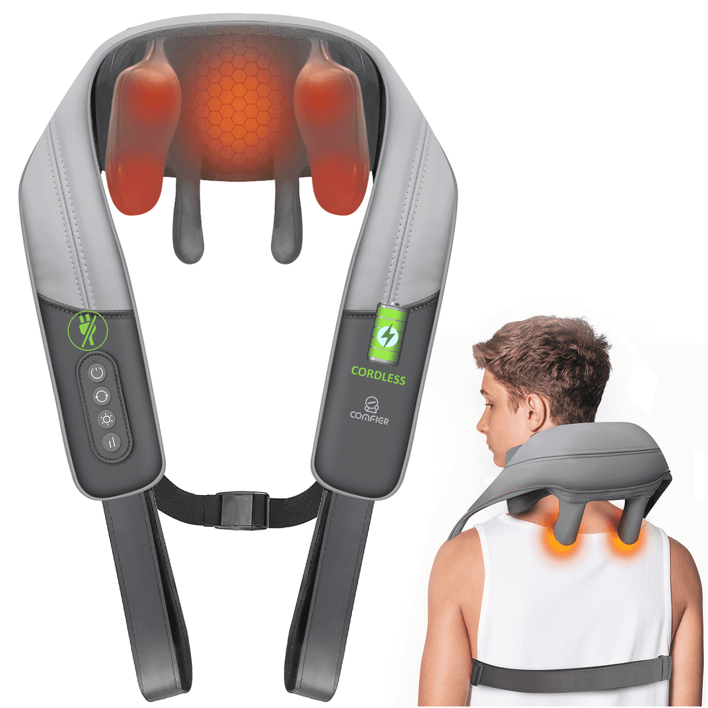 Neck and Shoulder Massager with Heat, Shiatsu Kneading Back Massagers for Pain Relief