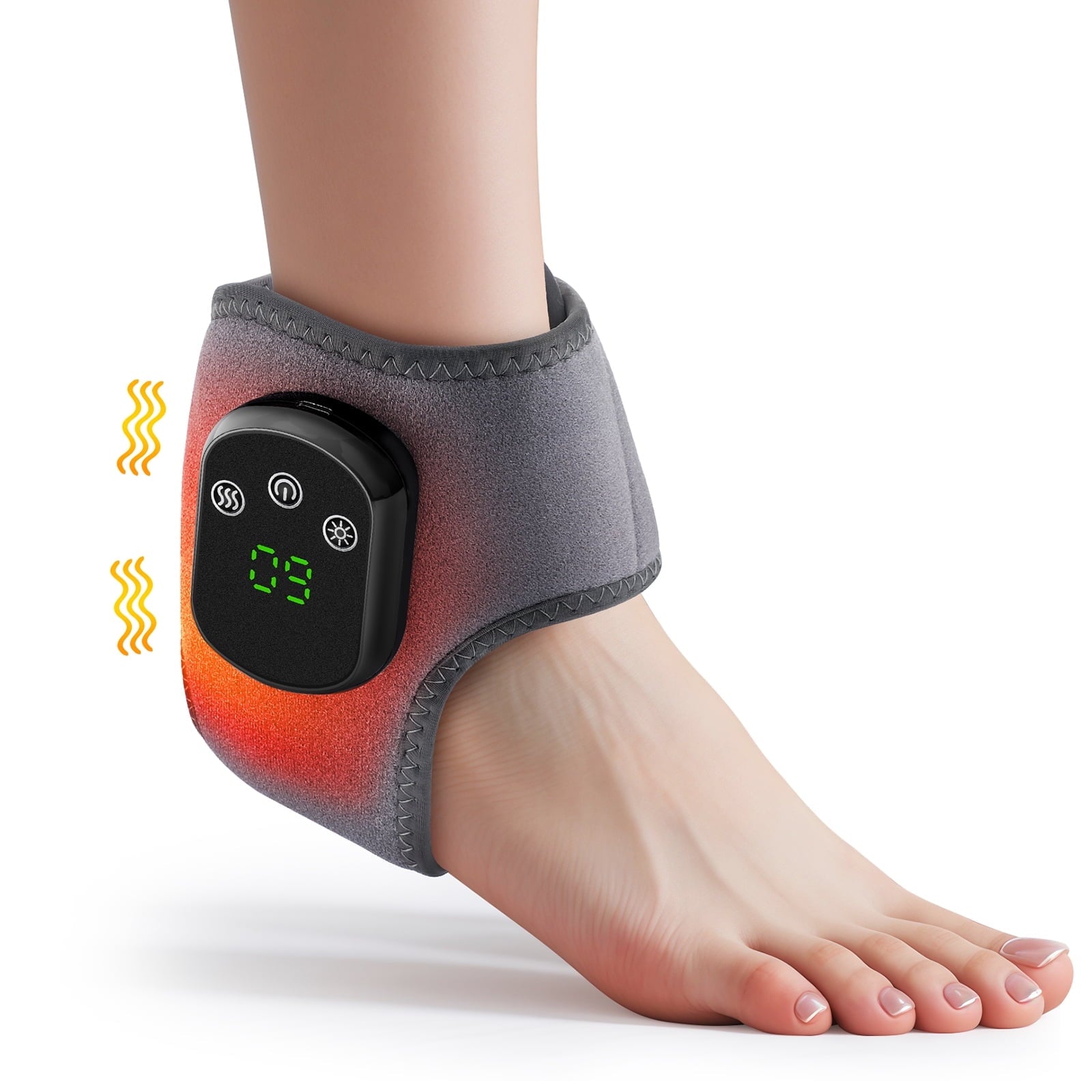 with Heat, Foot , Heating Pad, USB Rechargeable Heated Brace Wrap Warmer, 5 Heat Levels, 3 Vibration Modes, Auto Shut...
