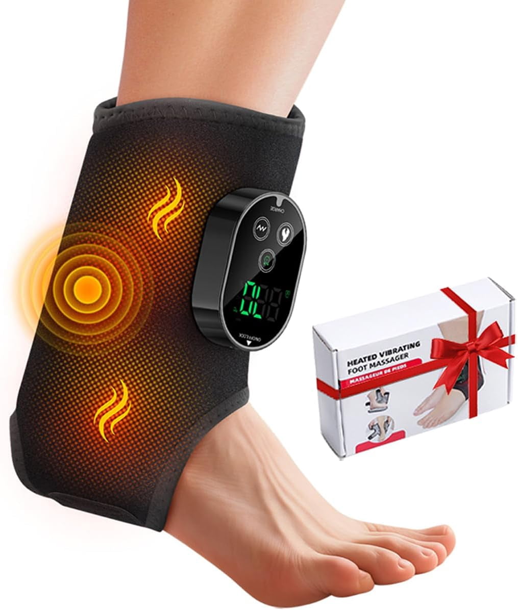 Massager, Heating Pad Wrap with Massage for Feet, 3000mAh Rechargeable Hot & Vibration Massager for Feet, s, and Arms...