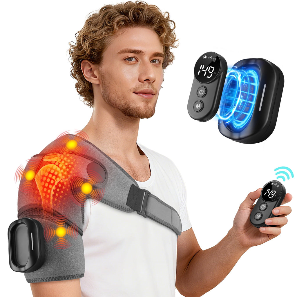 with Detachable Remote, Cordless Massager for Women Men Heated Brace Wrap for Relax,5 Heat and 5 Vibration,5000mAh Ba...