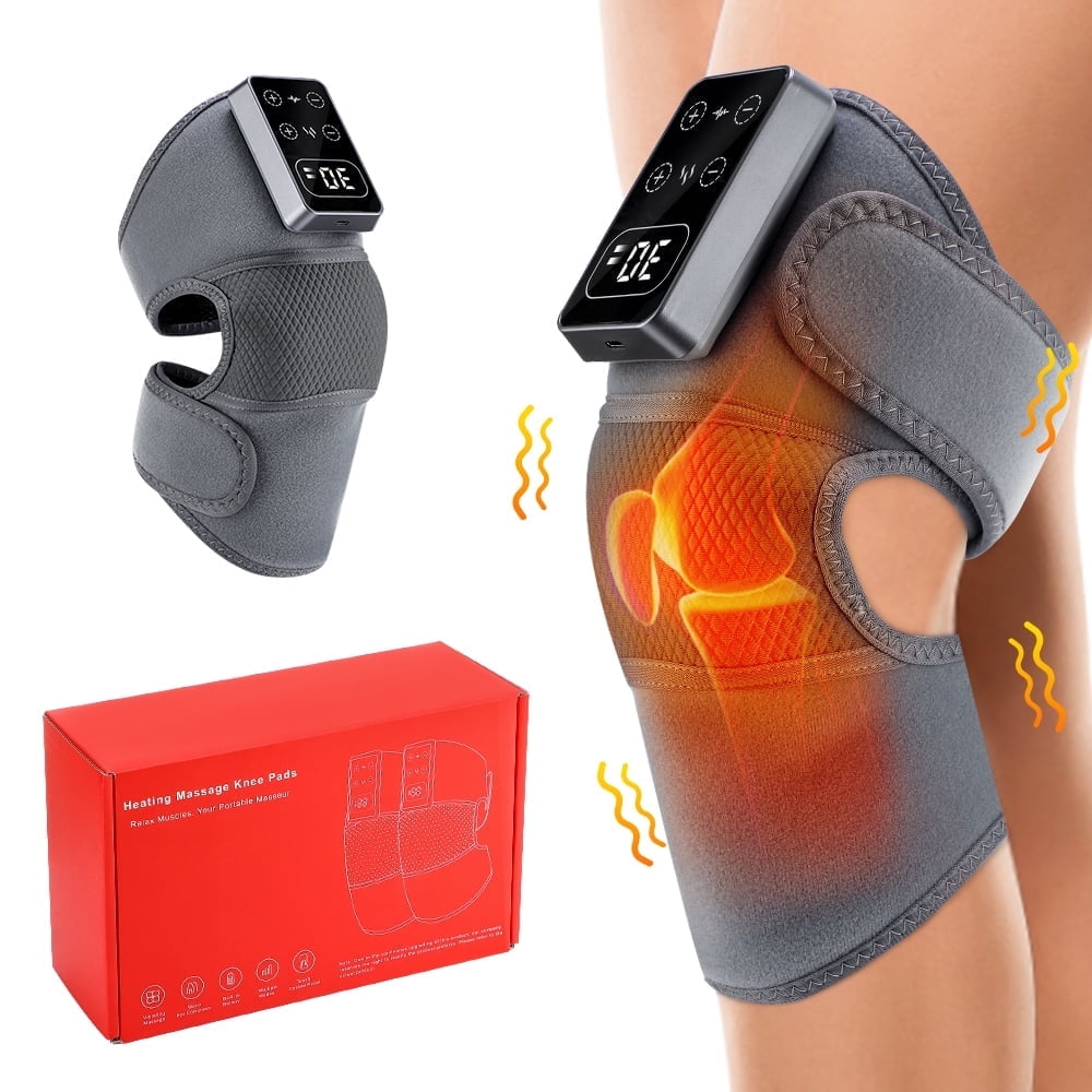 with Heat, Heated Brace Wrap Warmers, Heating Pad for Relax, 5 Heating Levels, 3 Massage Modes, 30 Min Timer, Gifts f...