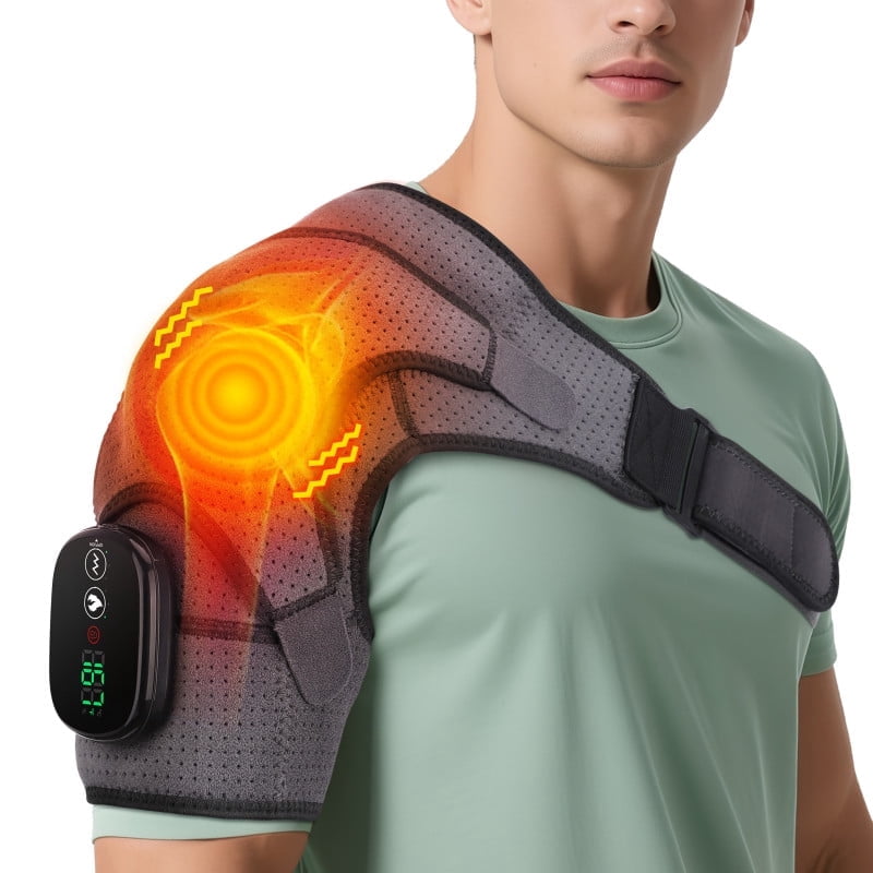 Heated Wrap with Vibration, Electric Heating Pads Heated Braces with 3 Heating Setting, Left Right Massage for Men Women