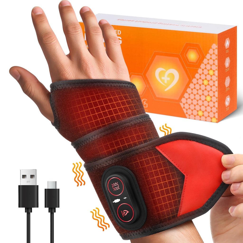 Pad Wrap, Heated Brace with Vibration, 3 Heats and Vibrations Modes, Heated and Hand Massager, Versatile Pad for , Ha...