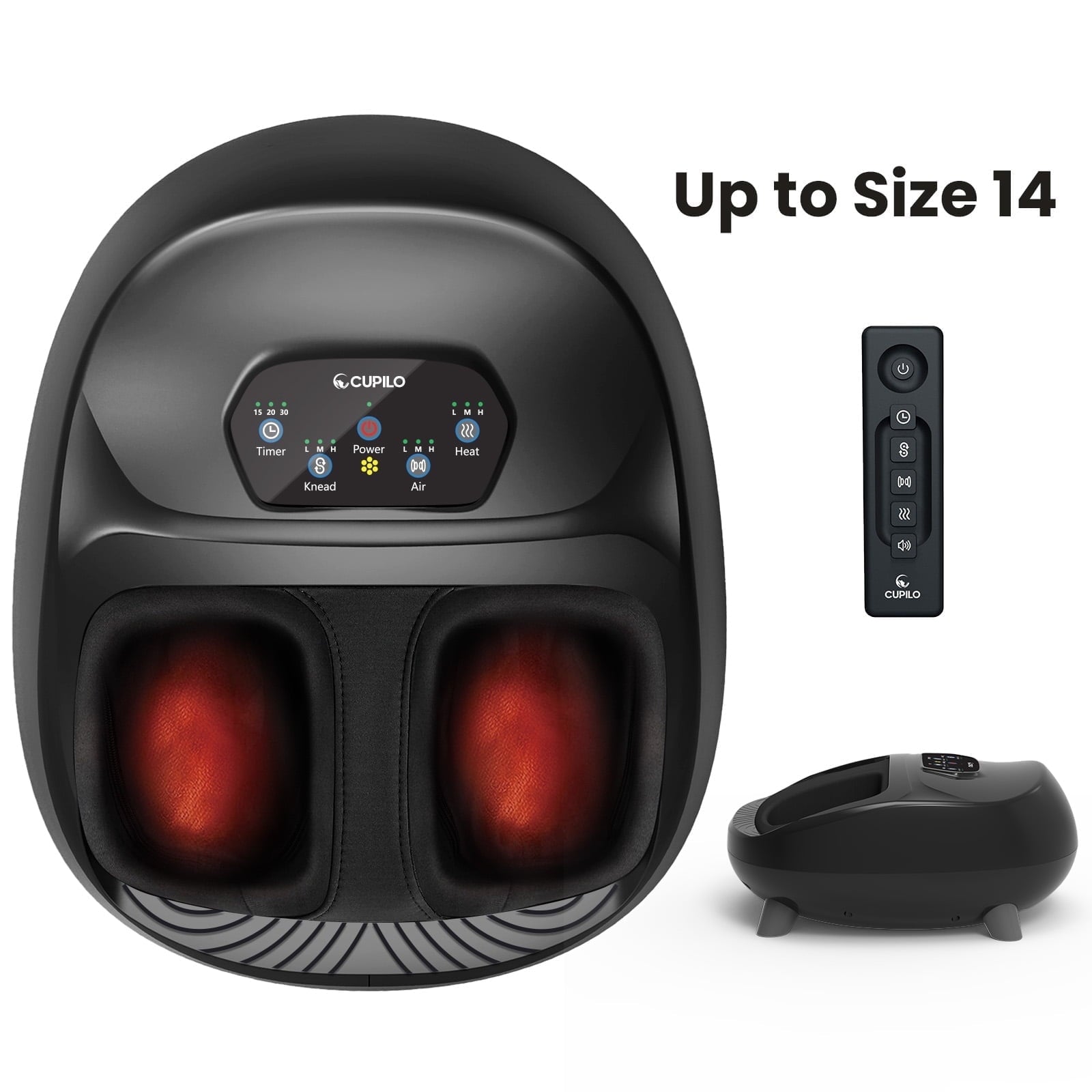 Massager, Upgraded Full Feet Massager with Remote Control, 3 Heating, 3 Compression, 3 Deep Kneading & Timer for Plan...