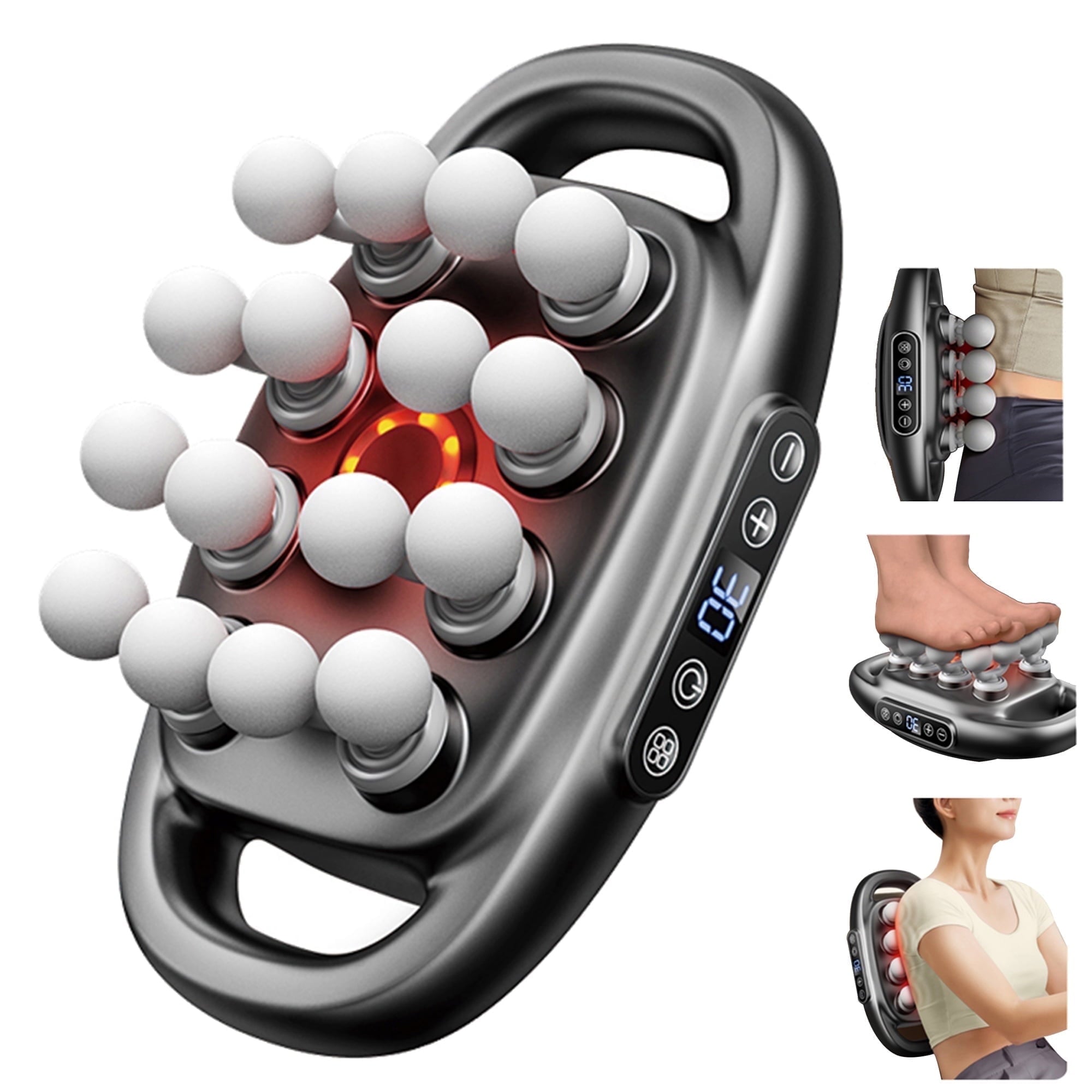 16Head Device Set 30 Levels 3 Modes Deep Tissue Percussion Quiet r with 16 s Heads Muscle Gun for Back Shoulders Legs...