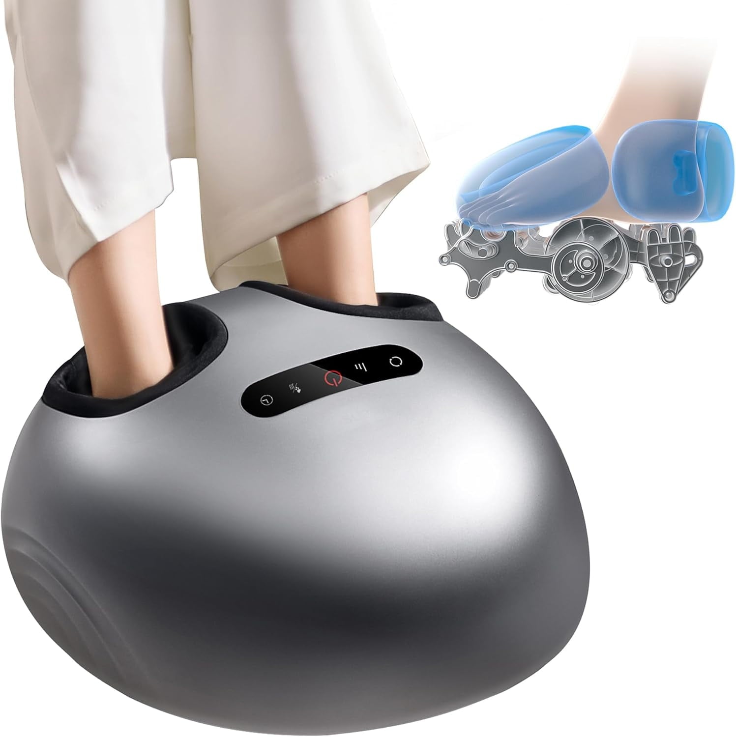 Deluxe Electric Foot Massager with Soothing Heat, Full Airbag Wrap and Deep Kneading Shiatsu Nodes for an At-Home Spa...