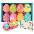 8 Pack Dinosaur Egg Bath Bombs With Random Dinosaur Toys Natural Handmade Fizzy Spa Balls For Relaxing Bath Time Perf...