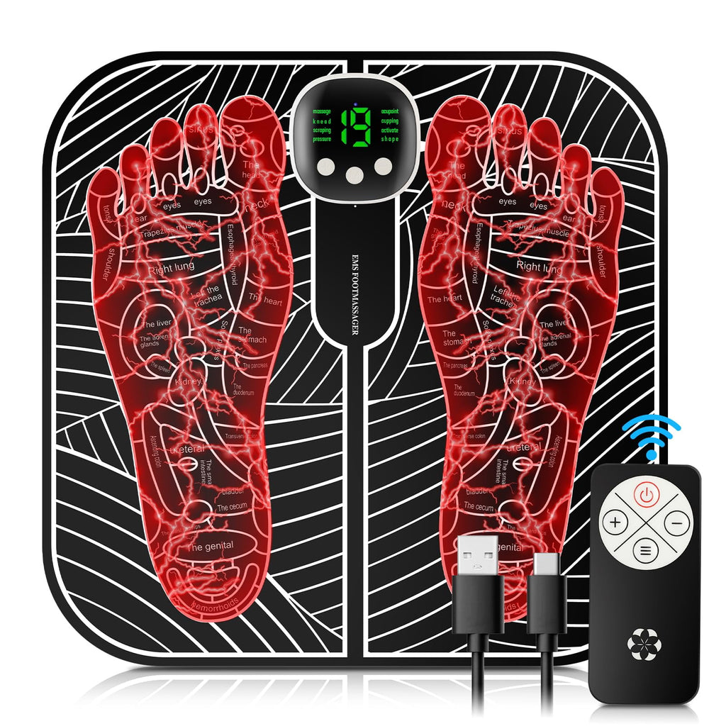 Massager with Remote Control, Feet-Massager-for-Plantar-Fasciitis, Neuropathy-Pain-Relief for Feet and Improved Circu...