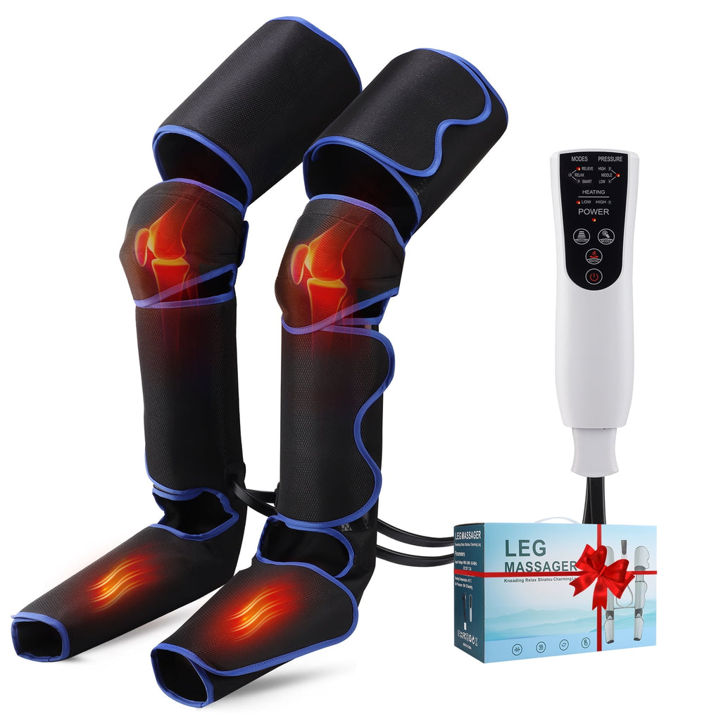with Air Compression & Heat for Foot Calf Thigh, Upgrade Full Wraps for Circulation, with 3 Modes 3 Intensities 2 Hea...