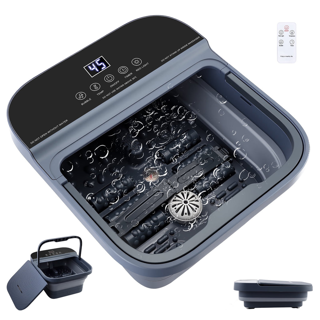 Spa Massager with Heat & Massage Rollers,Temp Control,Bubble,Touch Screen,Remote Control