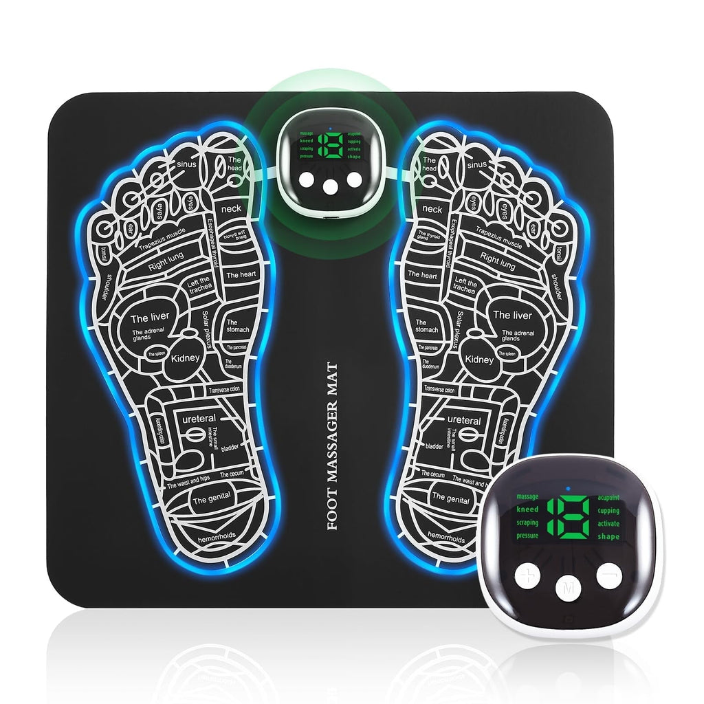 Mat - Pad for Pain Plantar Relief, Muscle Relaxation, Foldable Legs & Feet Pad with 8 Modes