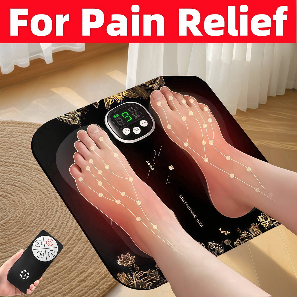 Mat Foldable Rechargeable for Muscle Relaxation, Electric Stimulator Massage Pad for Neuropathy with 8 Modes and 19 L...