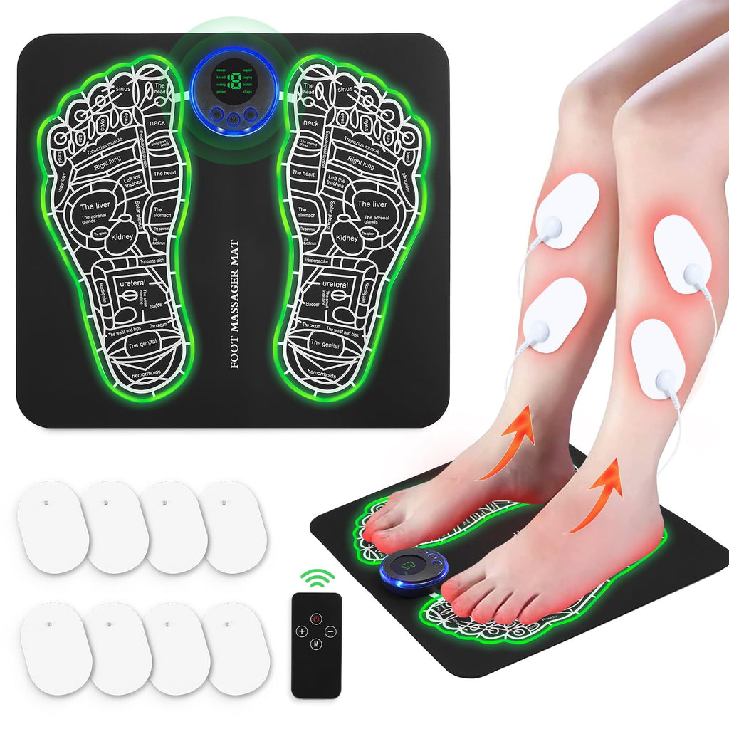 Mat for Neuropathy- Stimulator with Remote Control, 2-in-1 Back & Legs Circulation Device for Pain Relief Fasciitis, ...