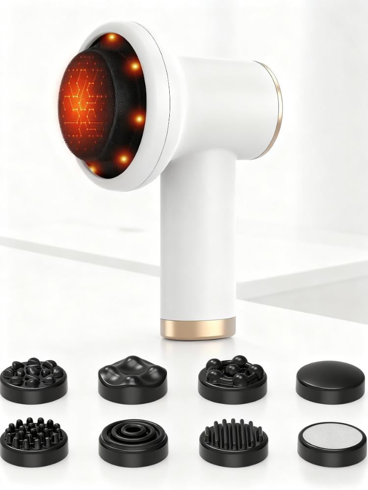 Electric Cellulite Massage Tool - Cordless Body Sculpting Machine with 8 Massage Heads, 9 Modes & 1800mAh Battery | P...