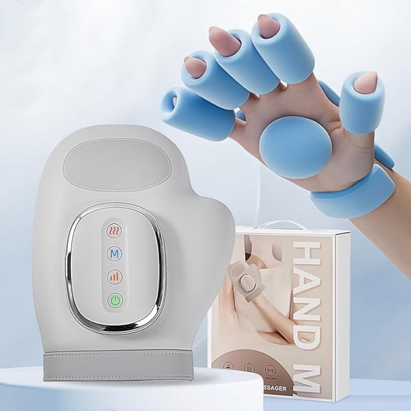 Electric Hand Massager With Heat And Airbag Compression Cordless Portable Glove Massager Unique Fingers Full Wrapped ...